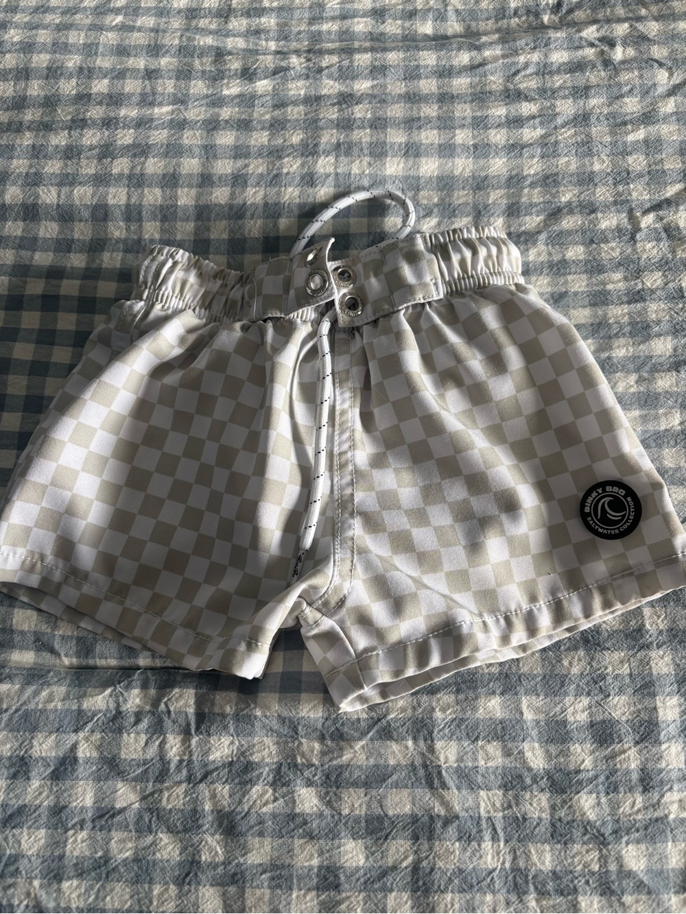 Binky bro checkered grey swimsuit 18-24 months